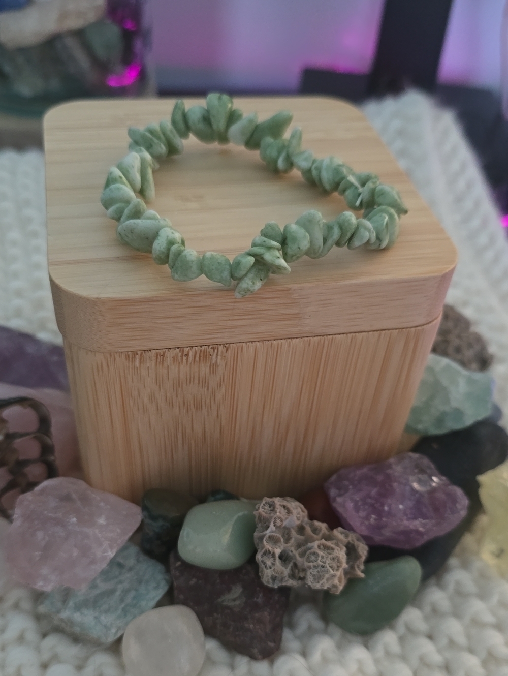 Green Aventurine Chip Stretch Bracelet